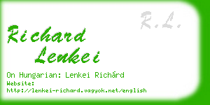 richard lenkei business card