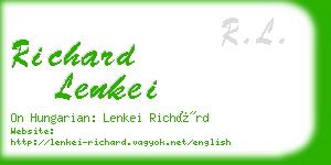 richard lenkei business card